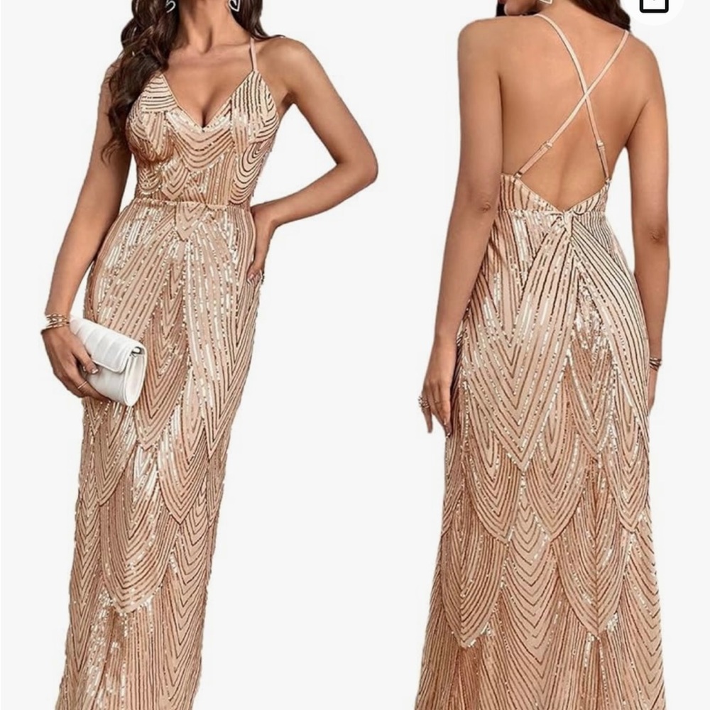 Gold sequin gown